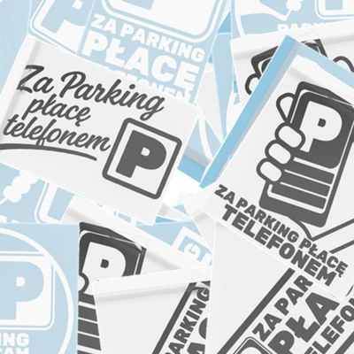 Kategoria Naklejki Parkingowe - informacyjne naklejki parking opłacony w aplikacji