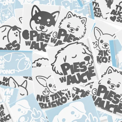 Kategoria Piesek w Aucie - naklejki z psami, rasami i łapkami na samochód
